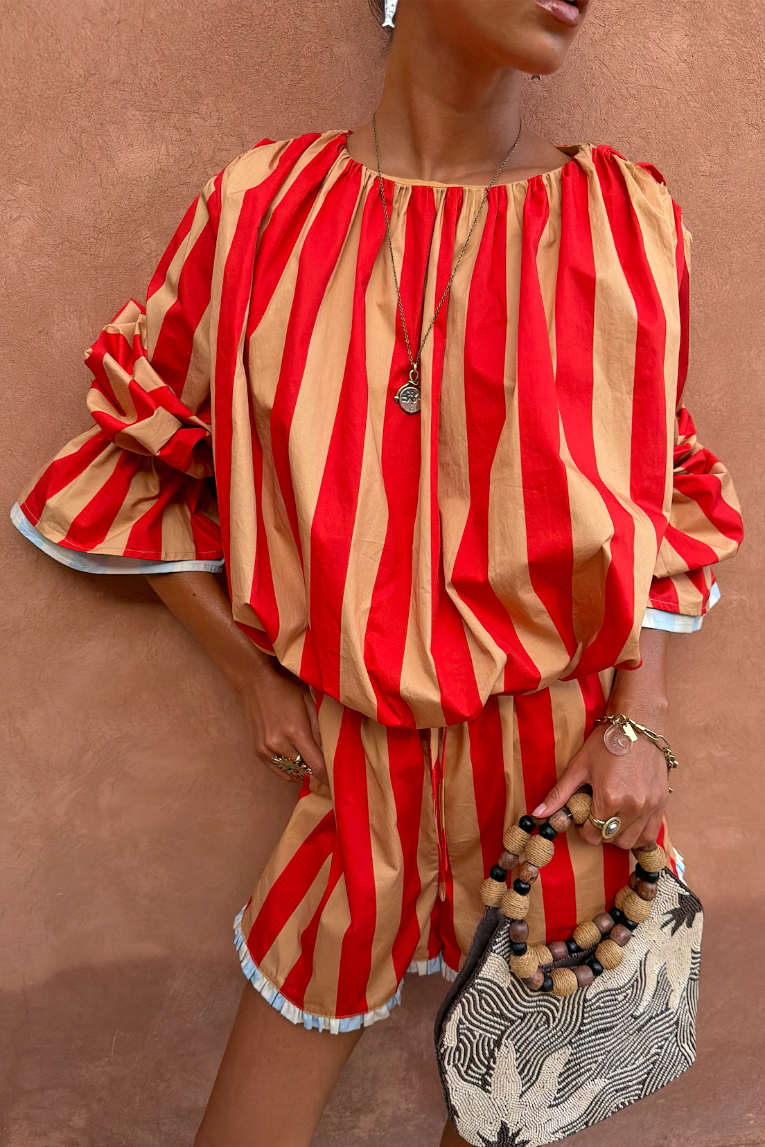 Tomato Stripe Blouse