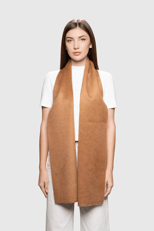 Two Tone Baby Alpaca Scarf - Camel