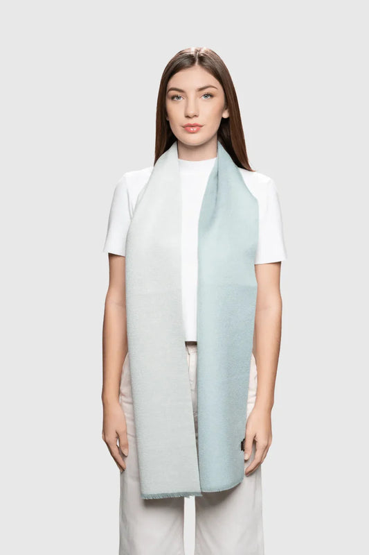 Two Tone Baby Alpaca Scarf - Aquamarine