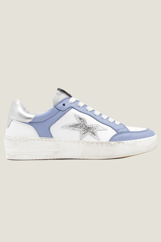 MELINE Vintage Effect Star Trainers - Blue/White