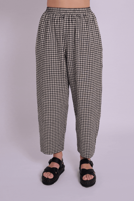 Peggy Black Rustic Gingham Trousers