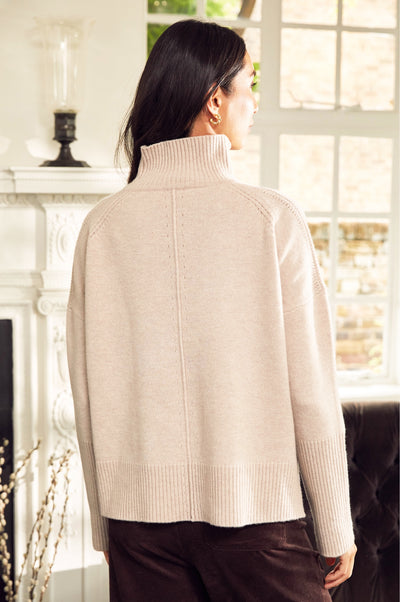Oversized Turtle Neck Merino Wool - Oat/Cream