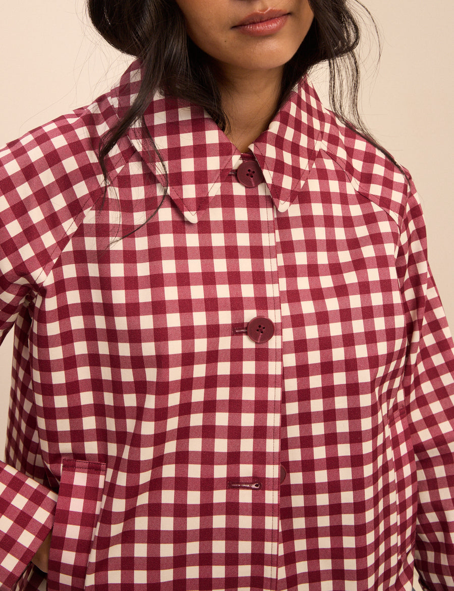 Red Gingham Oyanti Swing Jacket