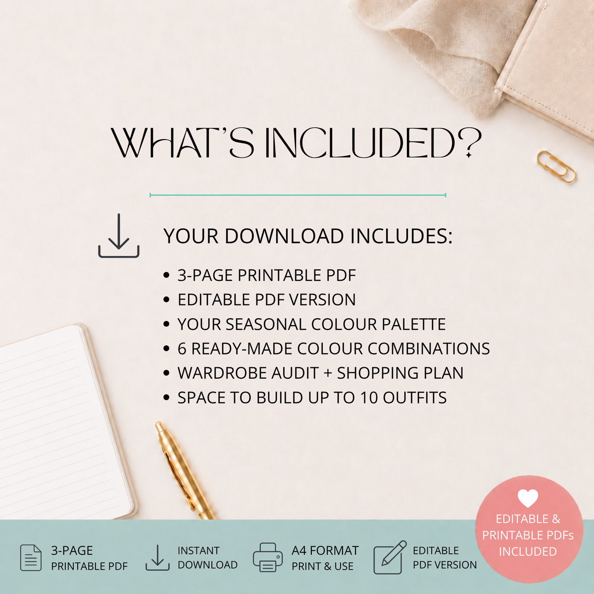 Warm Autumn Mini Wardrobe Planner PDF