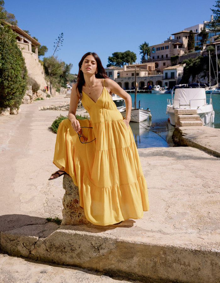 Yellow Tiered Thea Maxi Dress