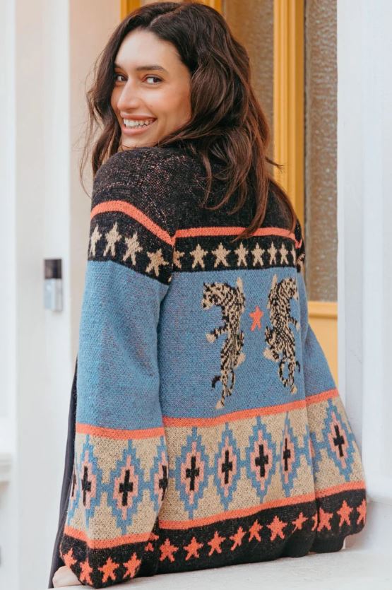 Yvette Cardigan - Multi, Climbing Tigers