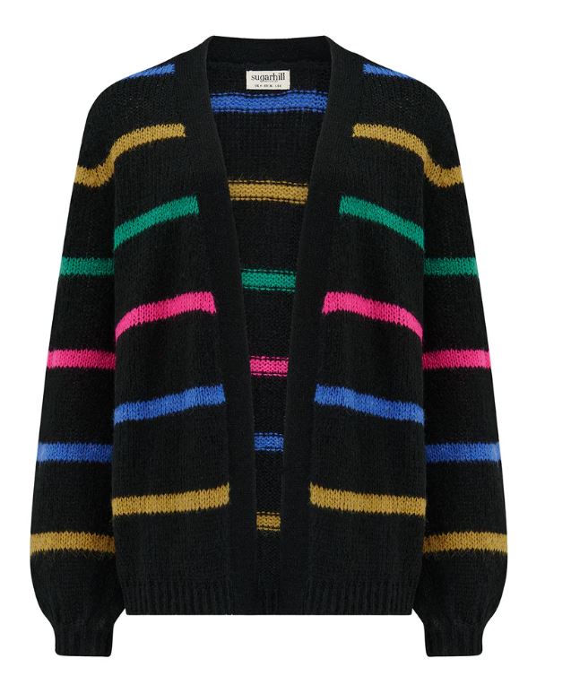 Yvette Cardigan - Black, Bright Lines