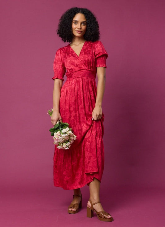 Alberto Floral Damask Midaxi Dress - Scarlett