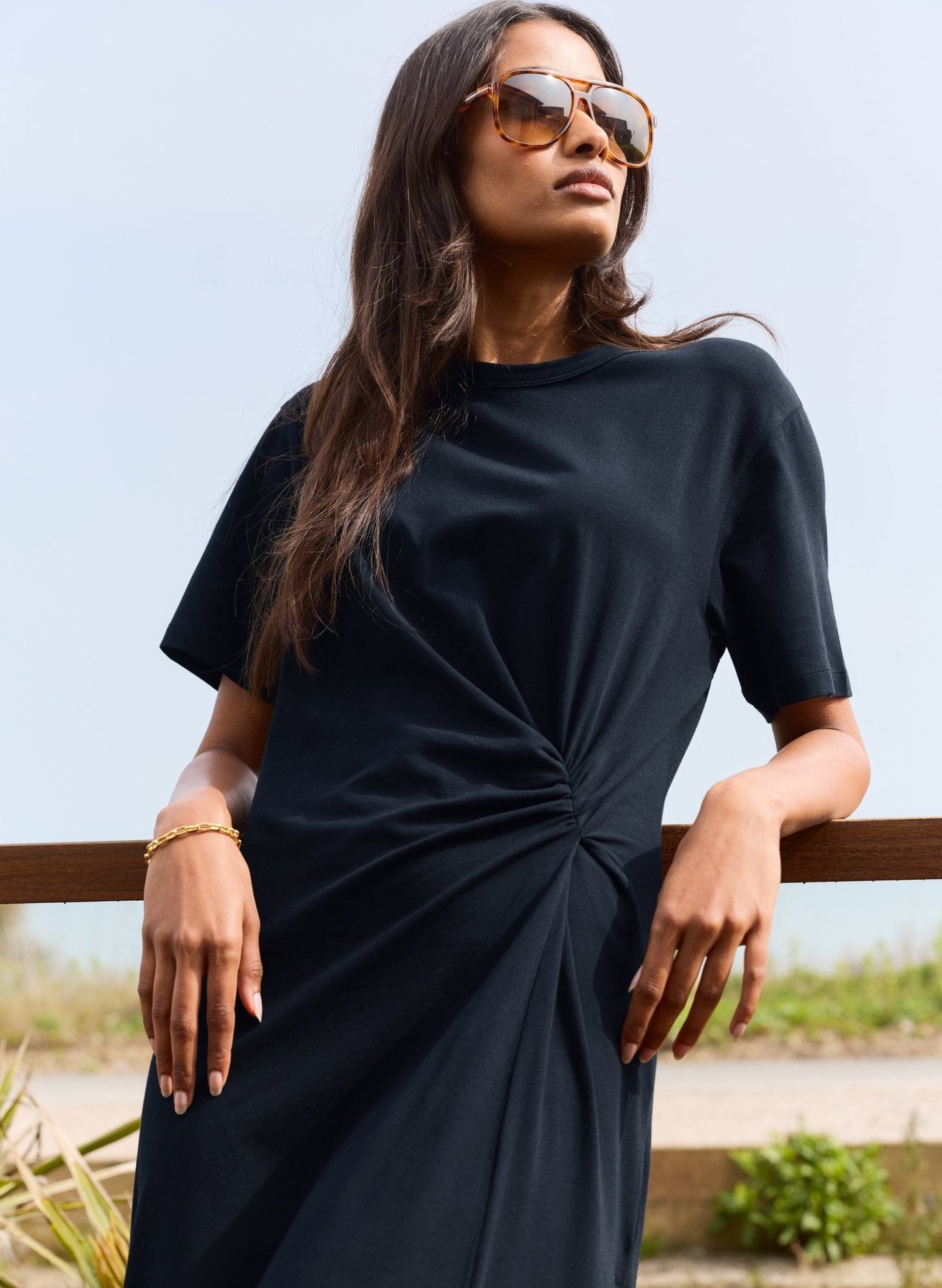 Alith T-Shirt Twist Dress - Classic Navy