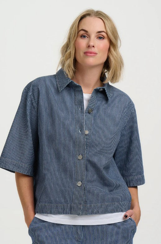 Amity Jacket - Blue Stripe Denim