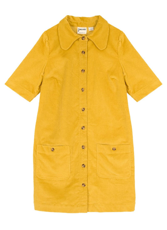 Anderson Corduroy A-Line Shift Dress - Mustard