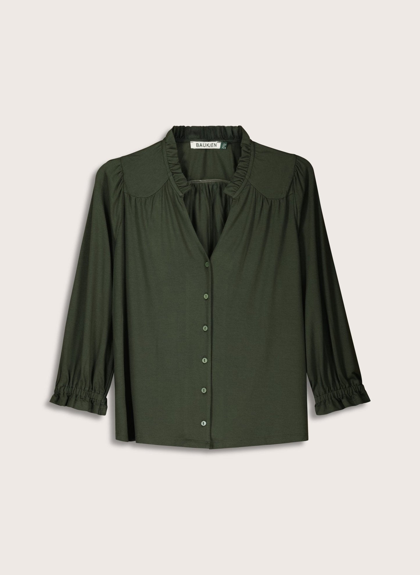 Annie Ruffle Collar Blouse / Khaki
