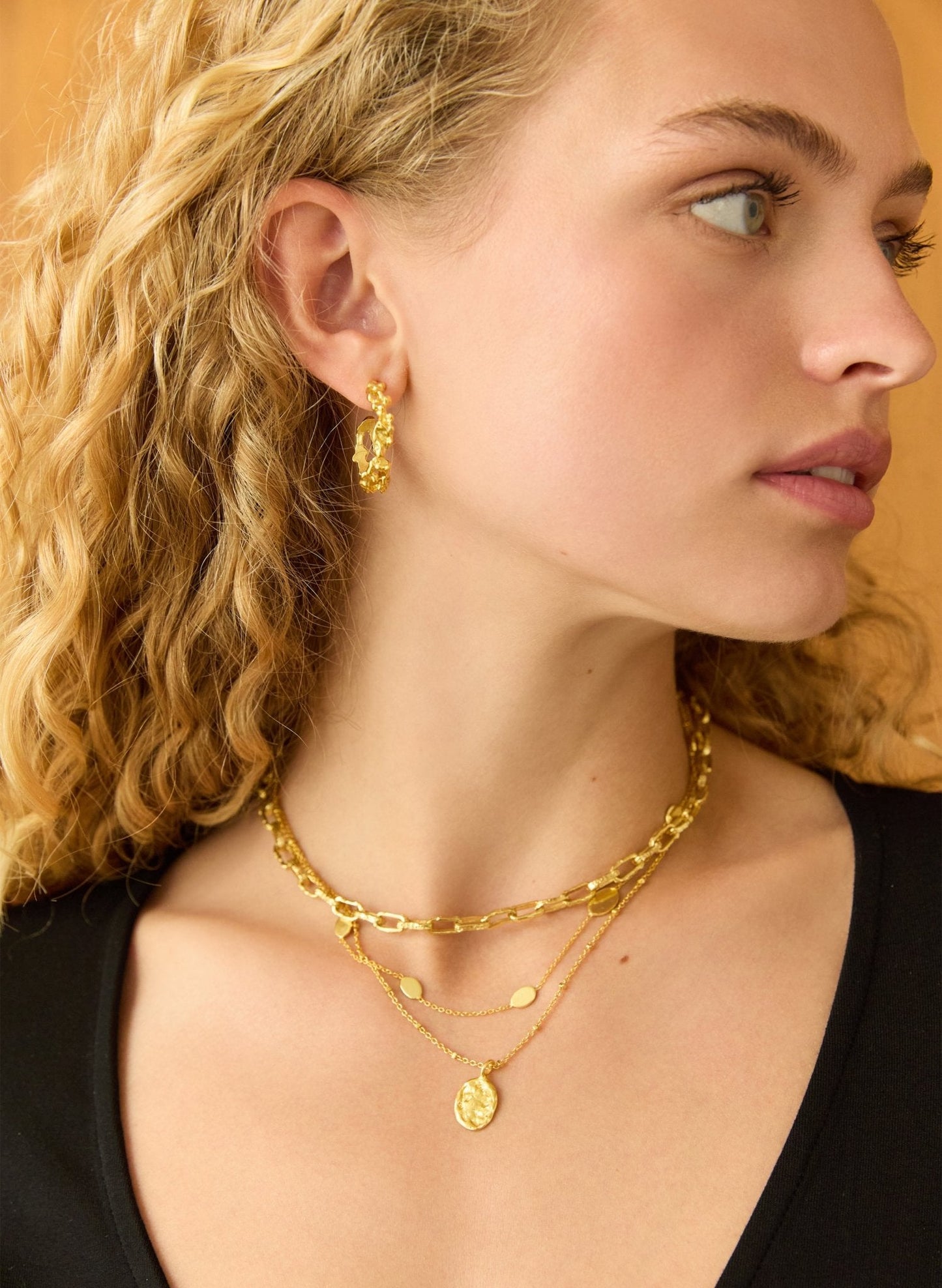 Arie Hoop Earrings - One Size / Gold