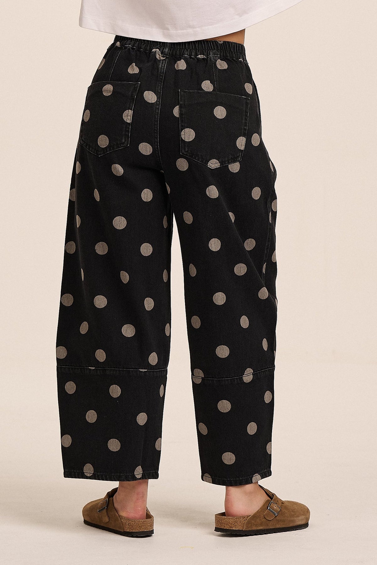 Ava Pleated Dot Jeans - Polka Dot