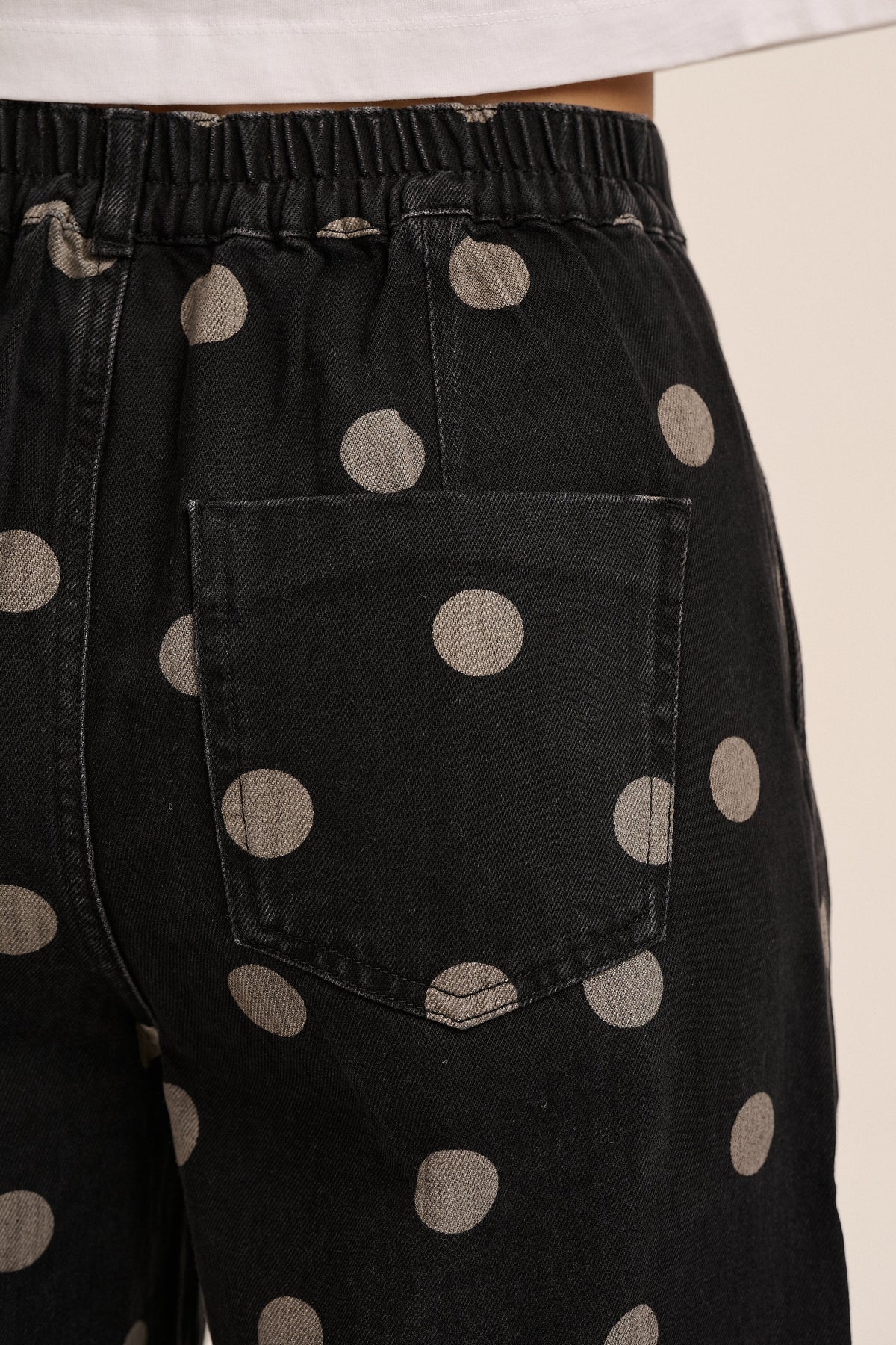 Ava Pleated Dot Jeans - Polka Dot