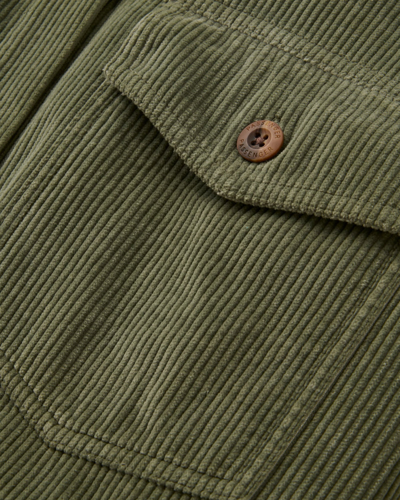Stella Cord LS Shirt - Dusty Olive