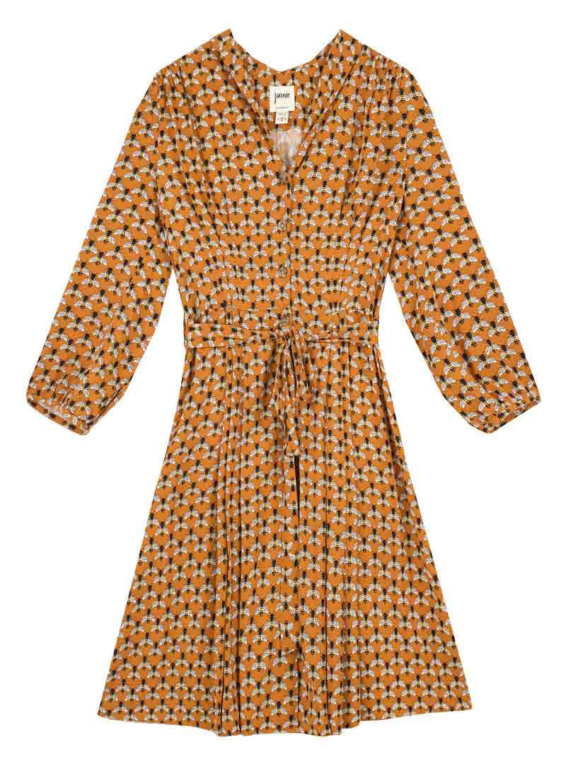 Barb Tie-Waist Tea Dress - Pumpkin Spice
