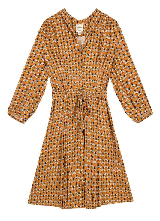Barb Tie-Waist Tea Dress - Pumpkin Spice