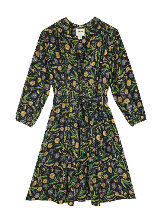 Barbara Bee Print Button-Through Dress - Yellow