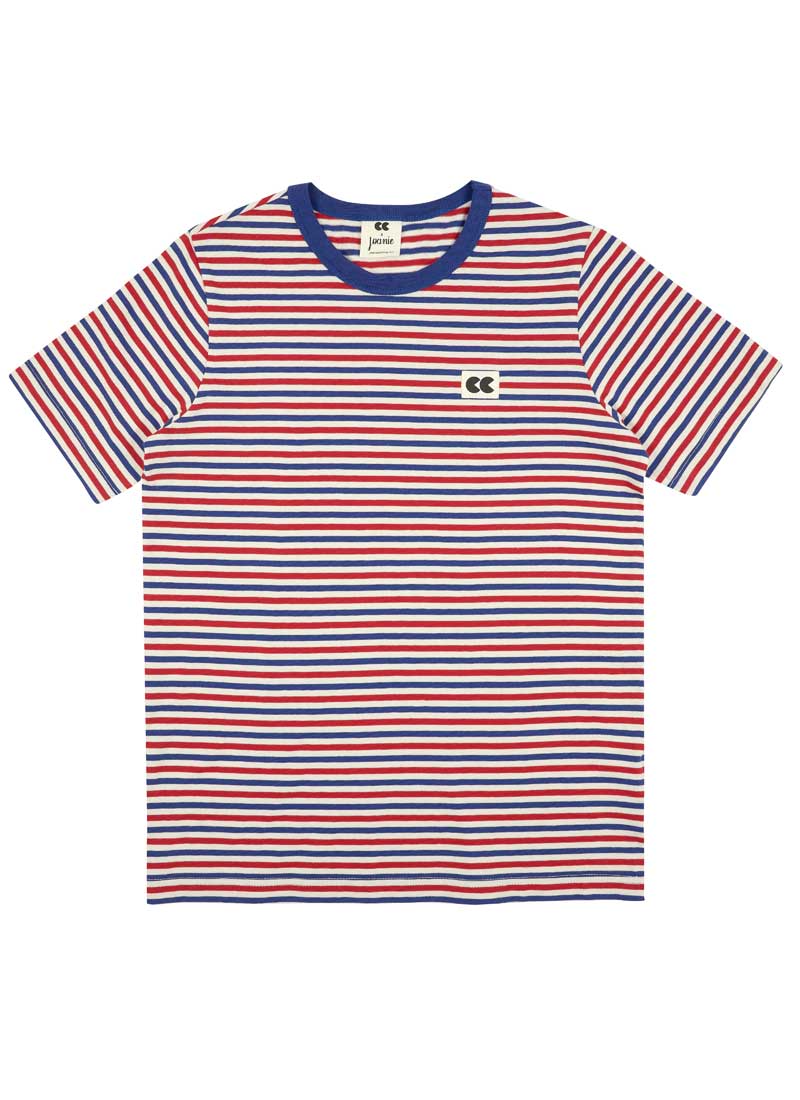 Community Clothing X Joanie - Belmondo Blue And Red Breton Stripe Tee - Blue