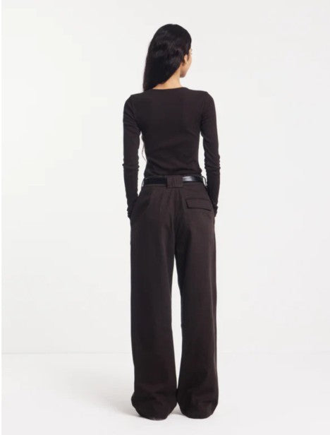 Organic Cotton Denim Trousers in Bitter Chocolate