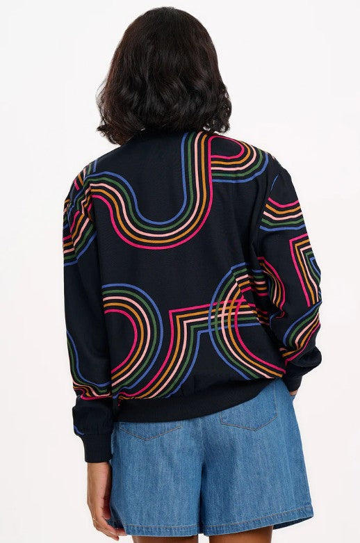 Bobbi Bomber Jacket - Black, Retro Racer