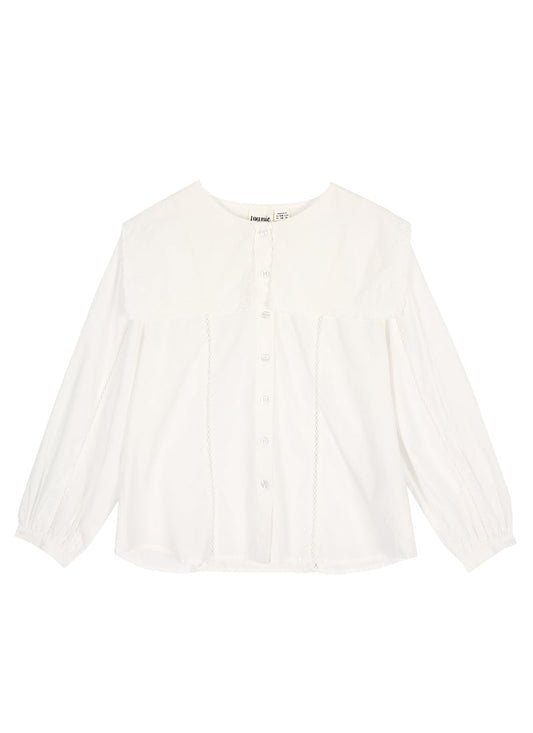 Bram Oversized Victorian Collar Blouse - White