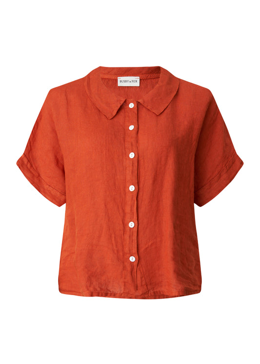 Lois Linen Shirt - Terracotta