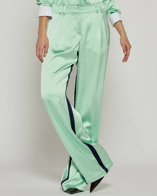 Satin Boyfriend Trouser '25 - Mint