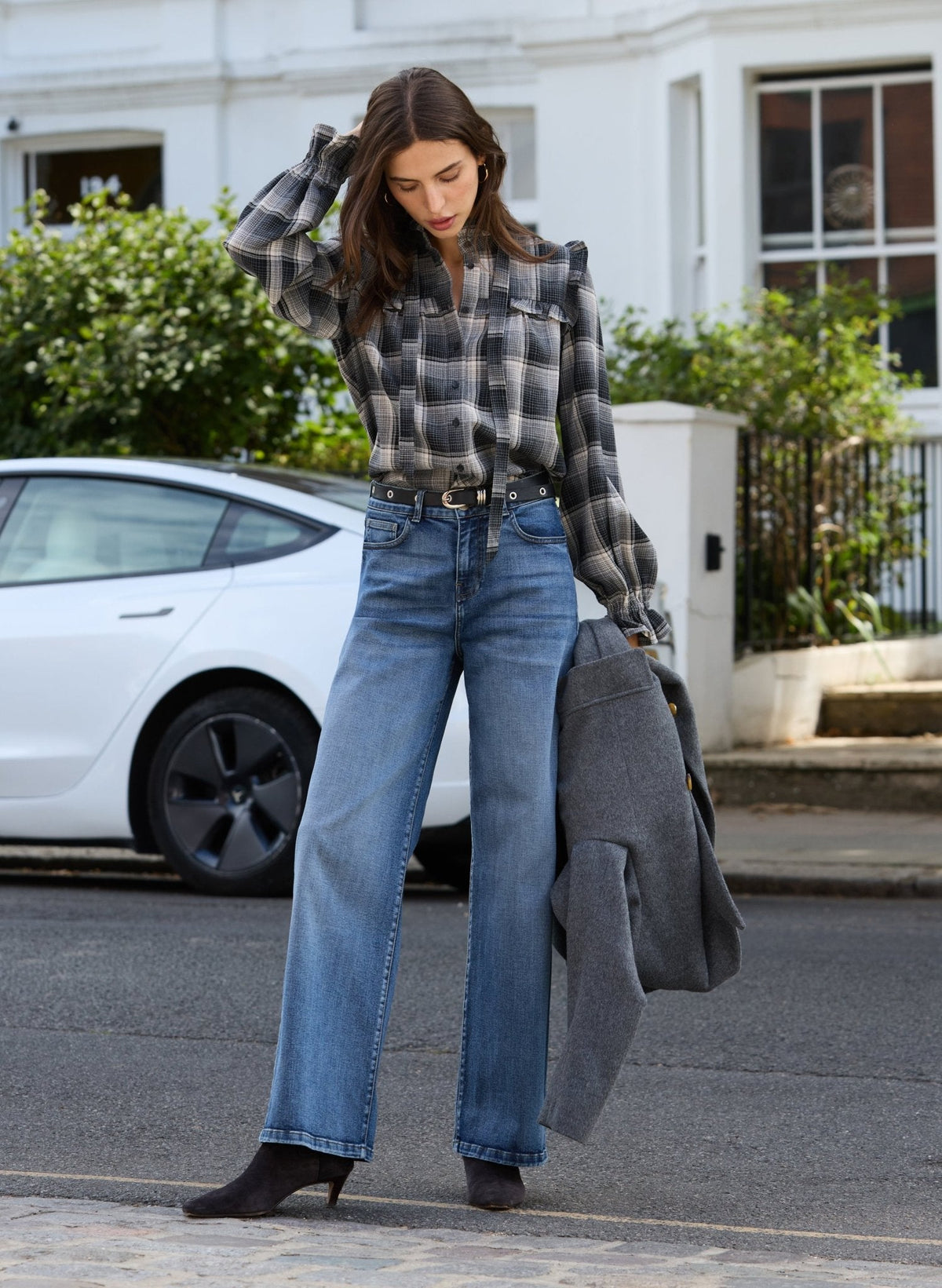 Cara Blouse - Grey Check