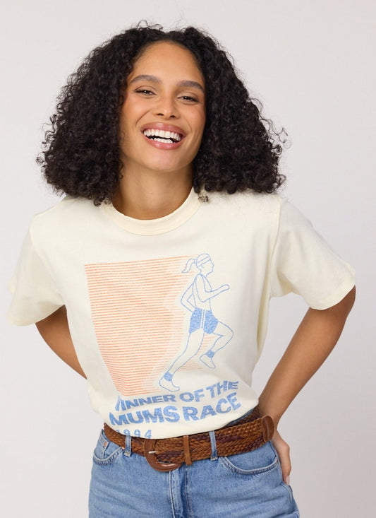 Cath Mums Race BoxyFit Graphic Tee - Sustainable Organic Cotton (Cream)