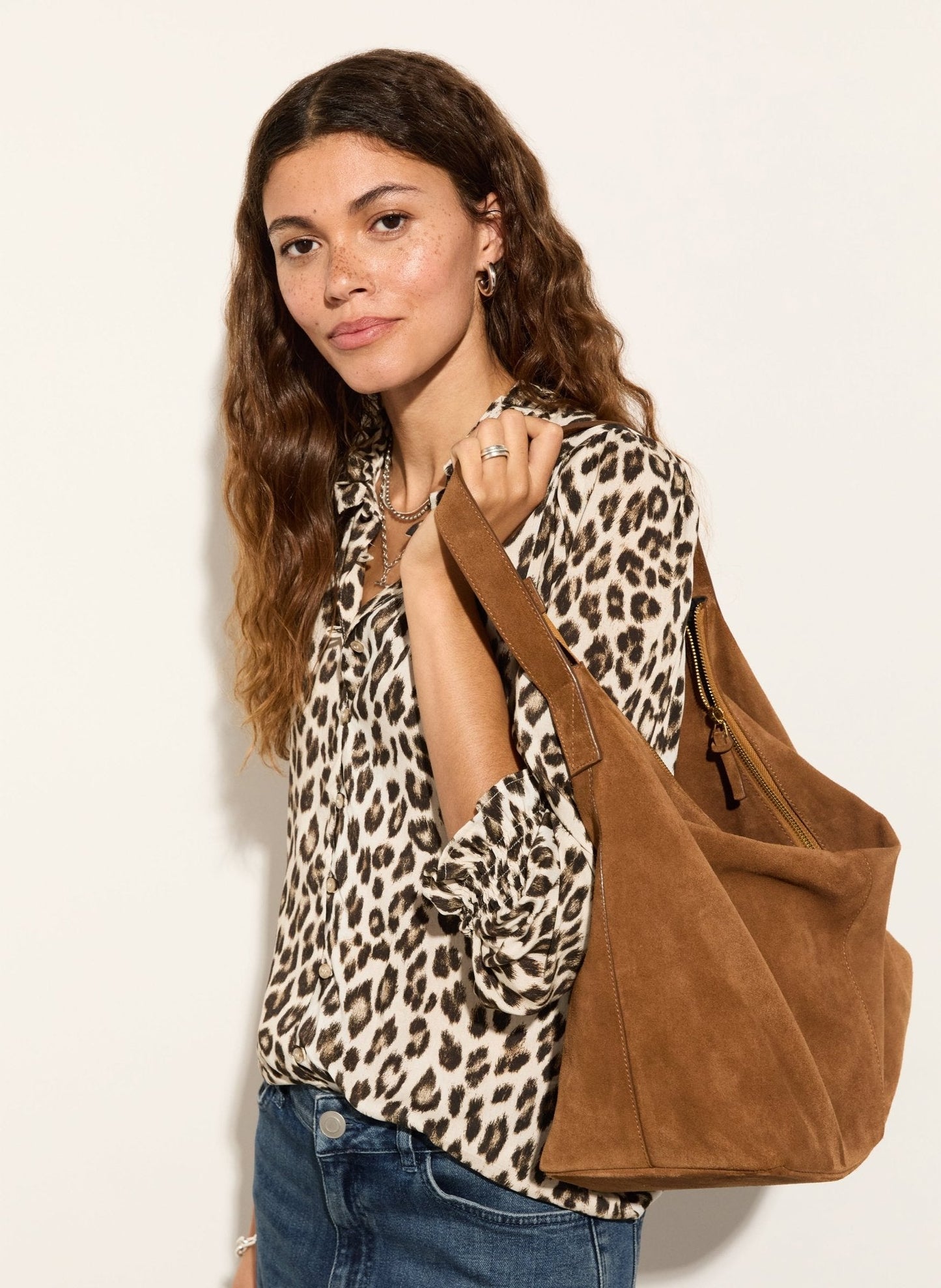 Cela Printed Blouse / Taupe Leopard