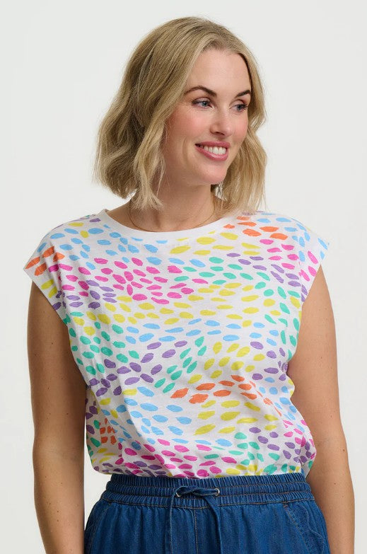 Rainbow animal print t-shirt.