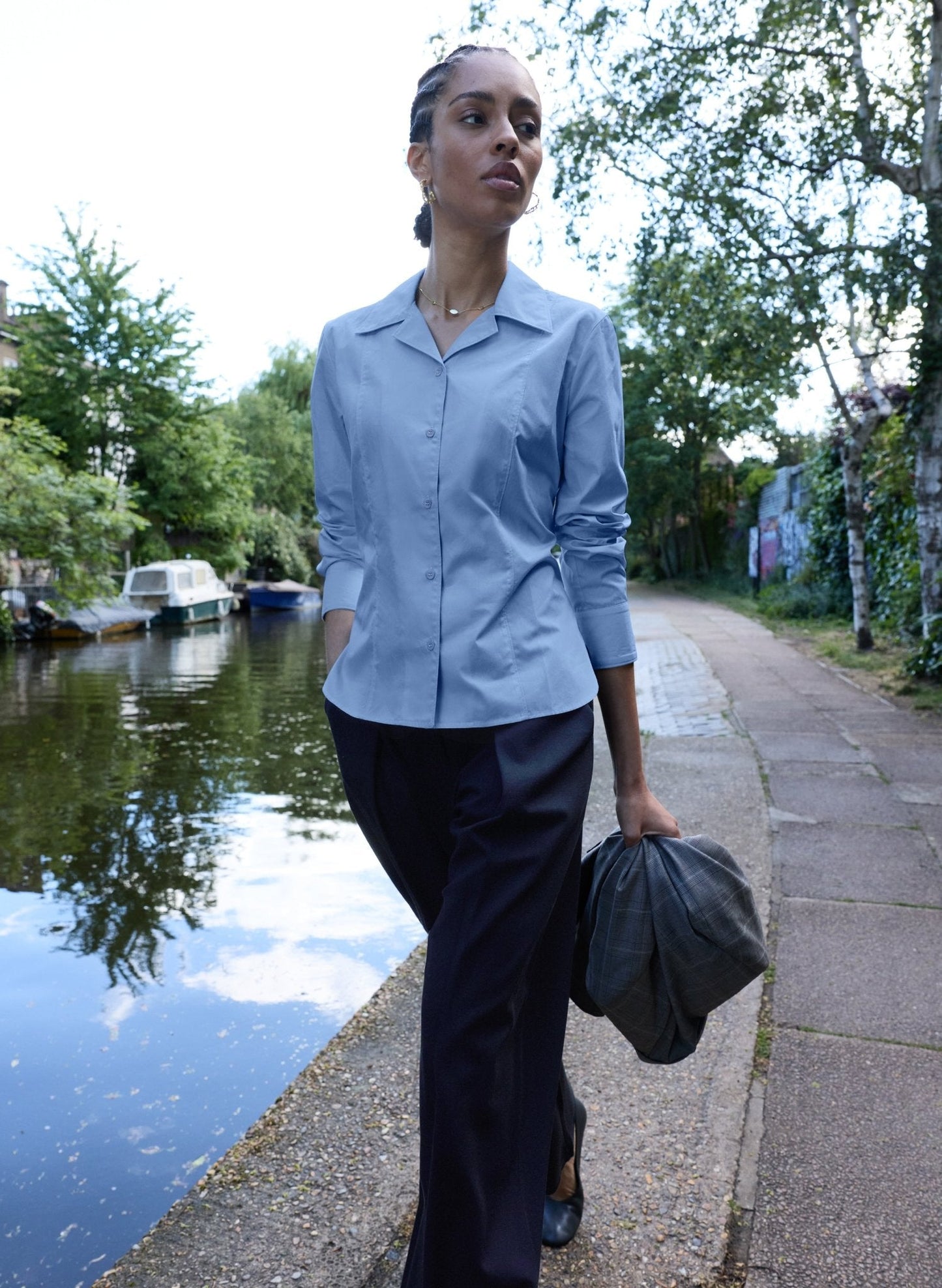 Dana Cinched Waist Shirt - Cornflower