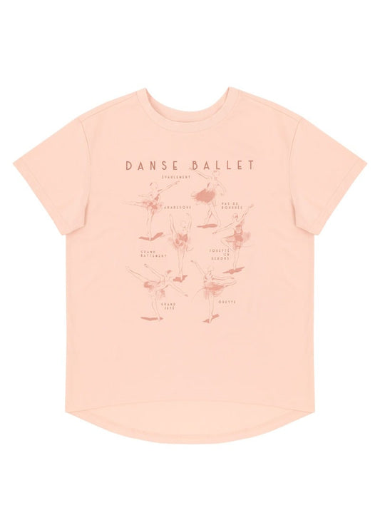 Darcey Danse Ballet Graphic Tee - Sustainable Organic Cotton (Pink)