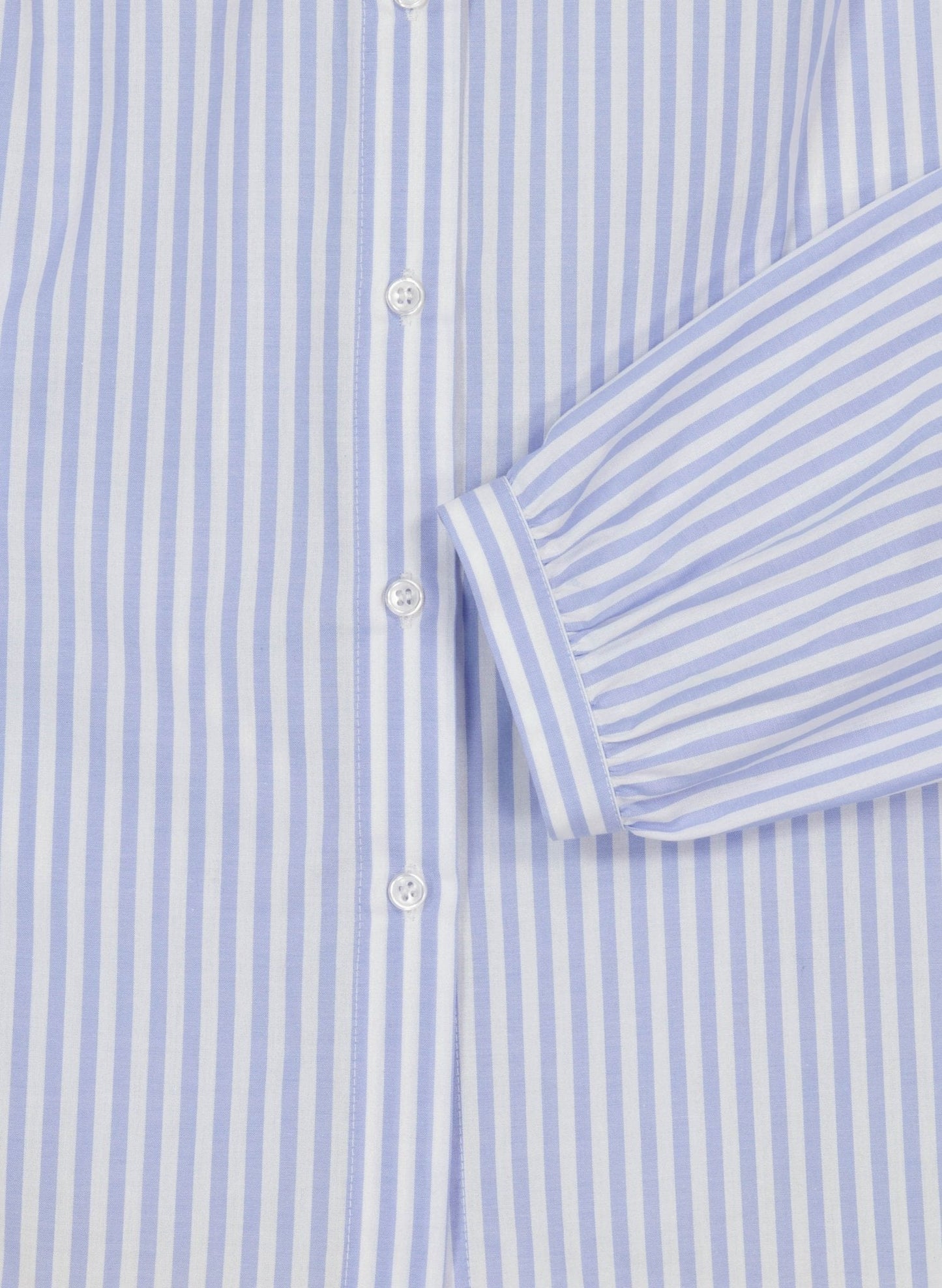 Debbie Organic Cotton Stripe Blouse - Blue & White Stripe