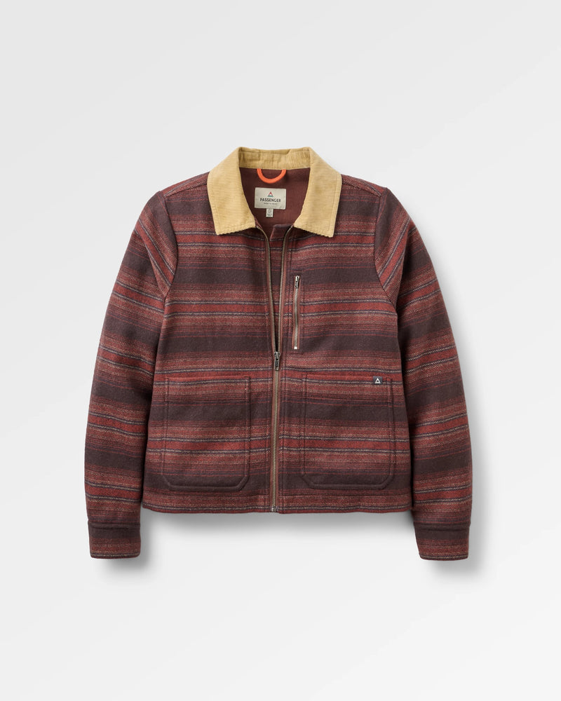 Bramble Overshirt - Dark Rust Stripe