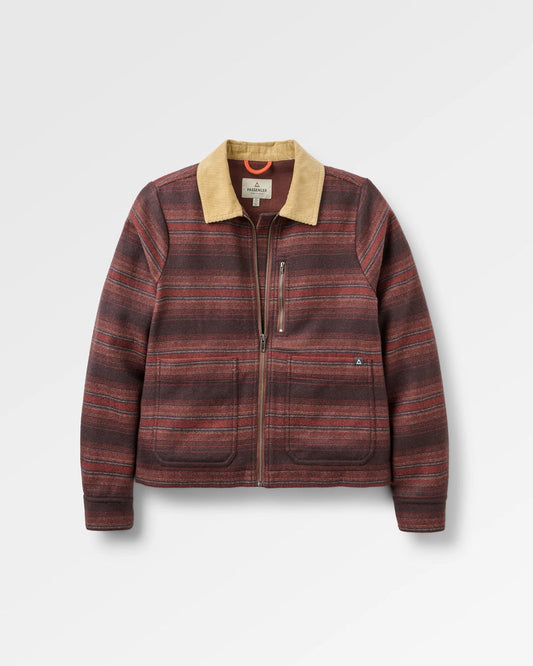 Bramble Overshirt - Dark Rust Stripe
