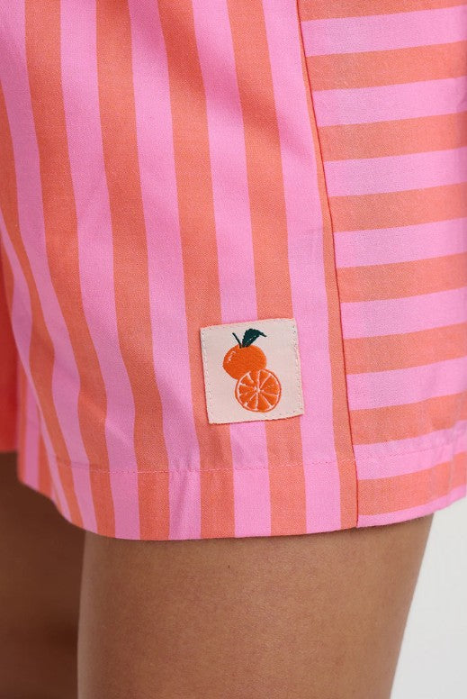 Eliza Shorts - Pink, Tropical Crush Stripe