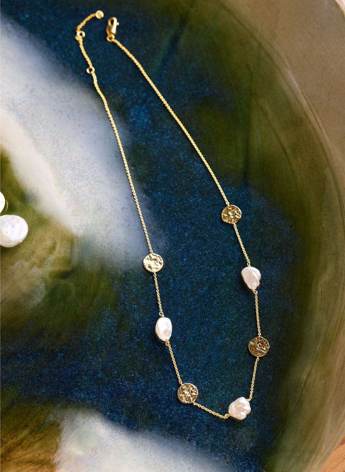 Emma Keshi Pearl Chain Necklace - Gold
