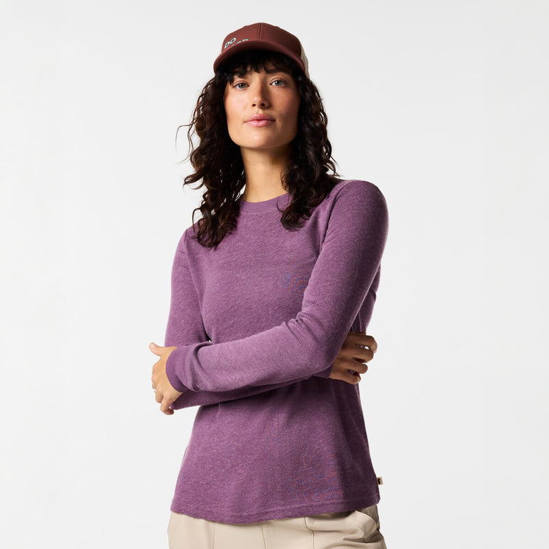 Plum activewear baselayer in recycled polyester wool blend.