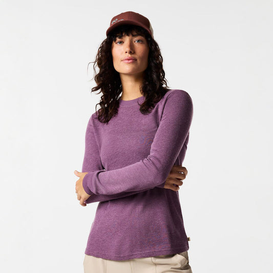 Plum activewear baselayer in recycled polyester wool blend.