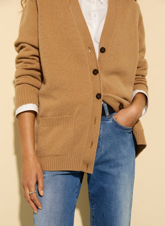 Fillipa Recycled Pure Wool Cardigan / Taupe