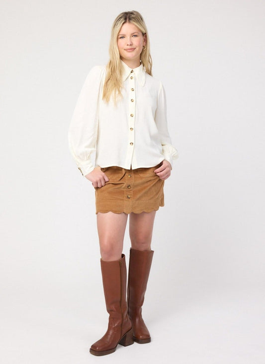 Fiona Balloon Sleeve Blouse - Cream