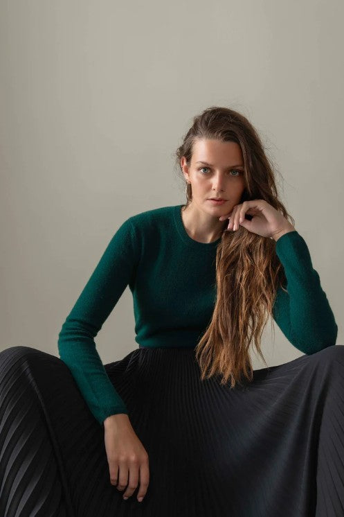 Forest green cashmere jumper.