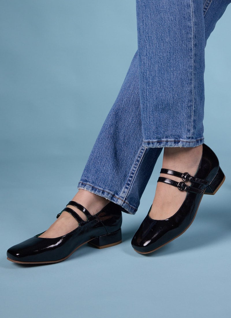 Paris Patent Leather Mary Jane Shoes - Black