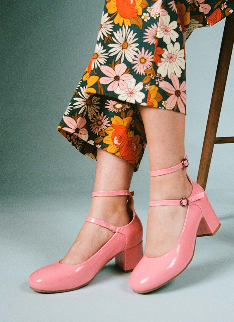Rouen Patent Leather Mary Jane Shoes - Pink