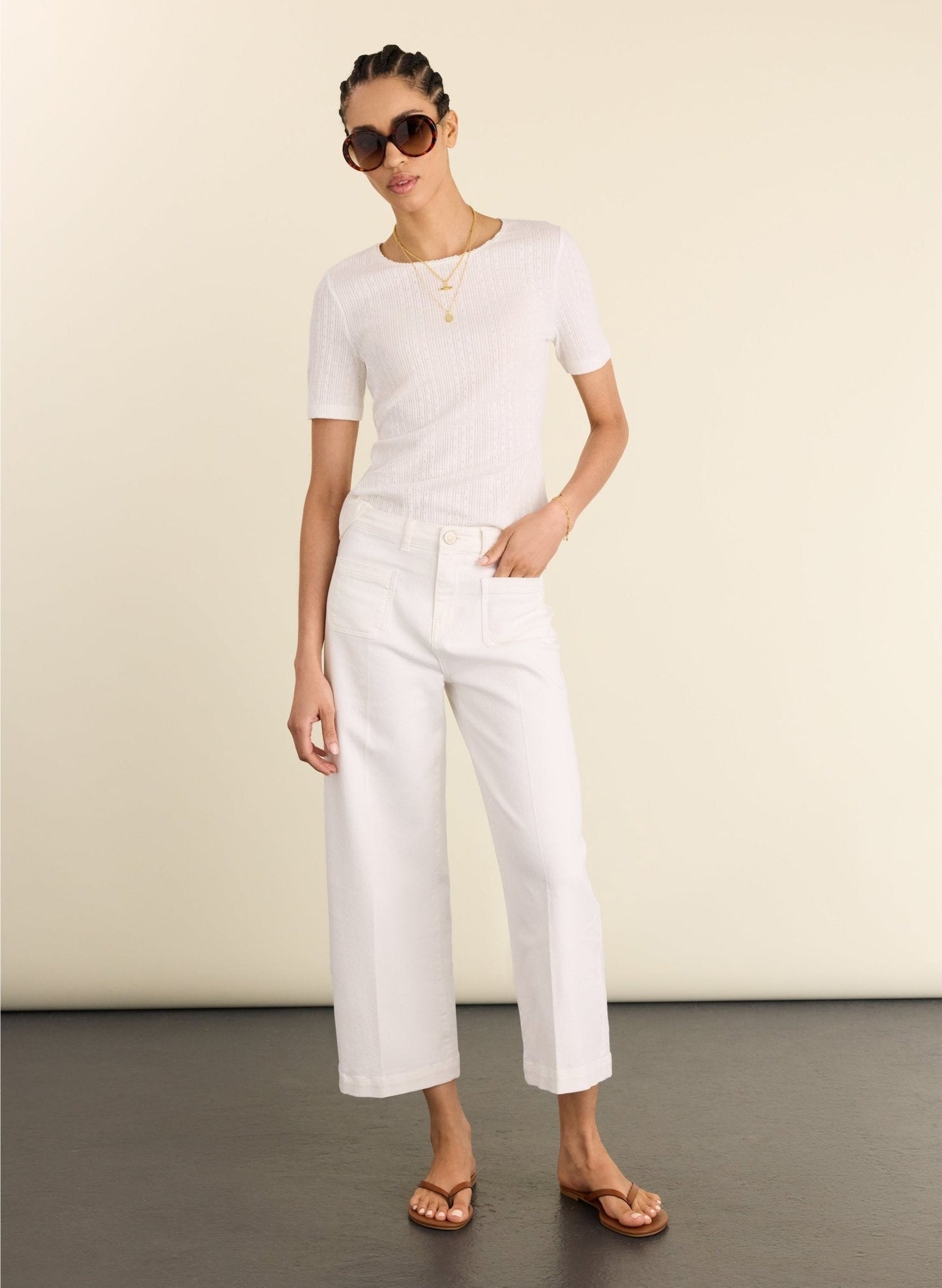 Gabriella Organic Pretty Rib Tee / Pure White