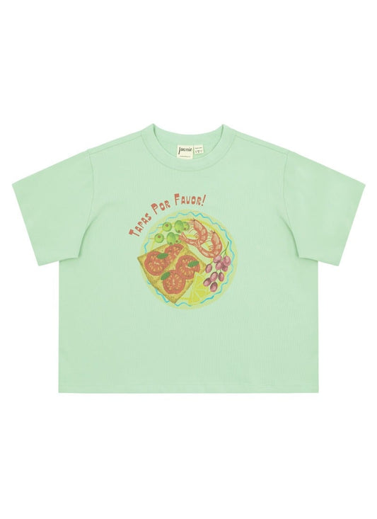 Gambas Tapas Por Favor BoxyFit Graphic Tee - Sustainable Organic Cotton (Blue)