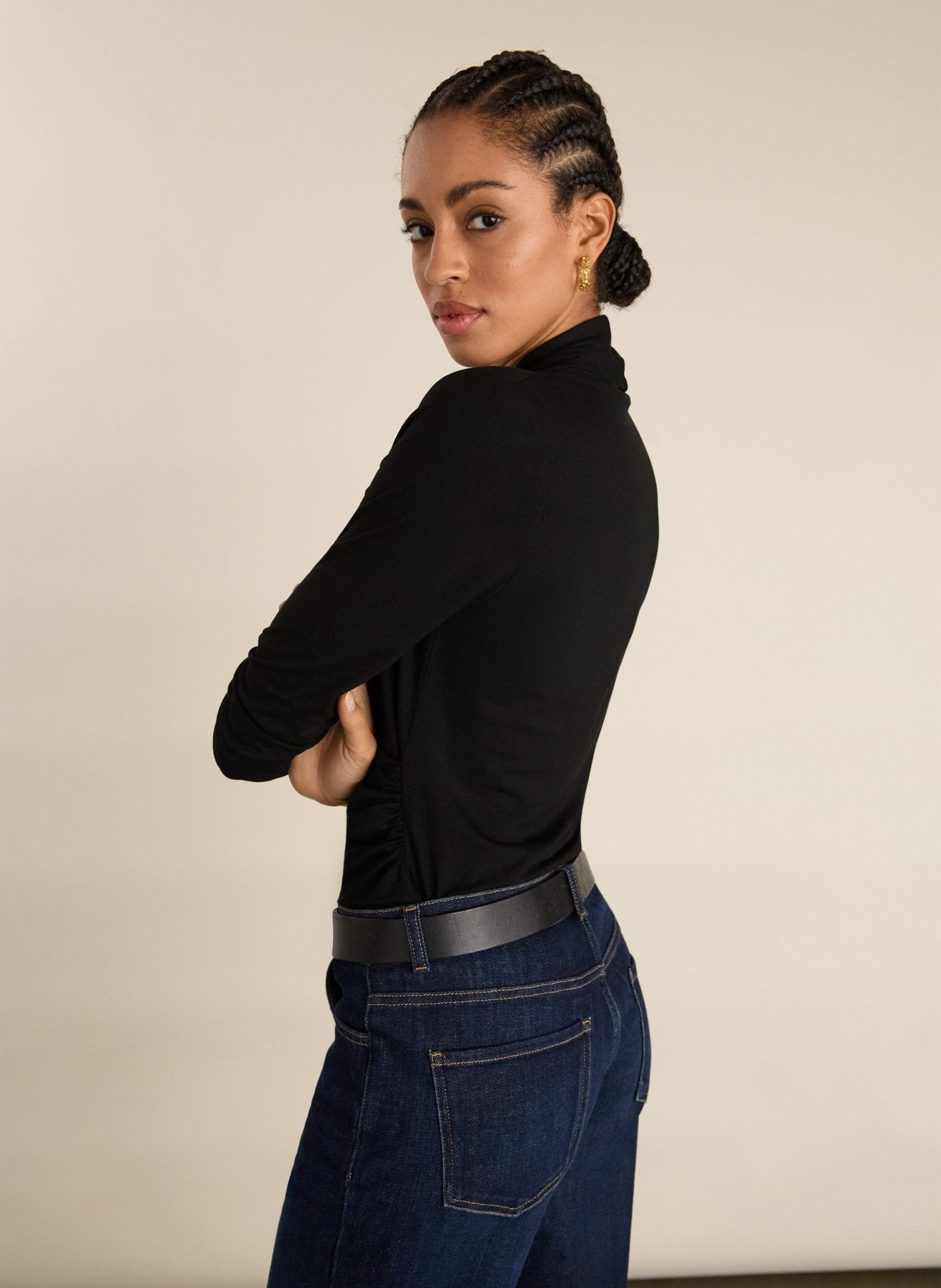 Gylda Wrap Top / Caviar Black